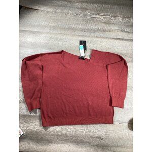 stitch Fix Montgomery Post Womens Hazel Asym Neckline Burgundy Sweater L  NWOT